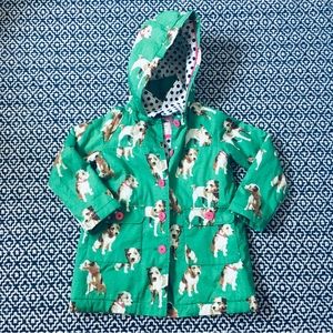 EUC vibrant Mini Boden Girls Green Terrier Dog Coat Jacket